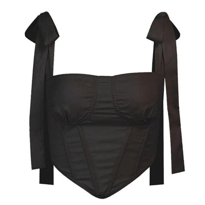 Self tie ribbed crop top