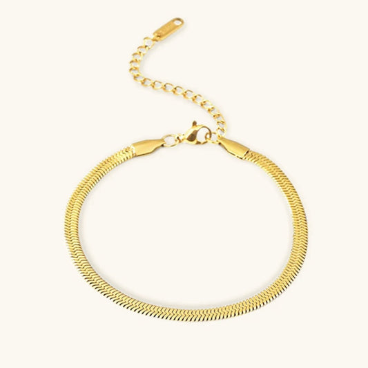 Seraphina Herringbone Gold Bracelet
