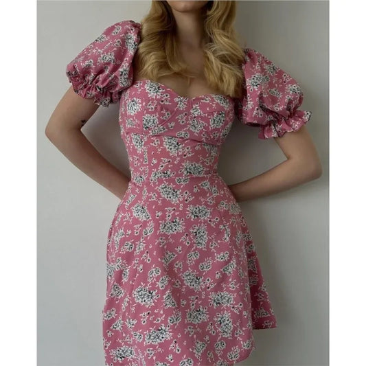 Sexy Floral Print Wrap Floral Dress
