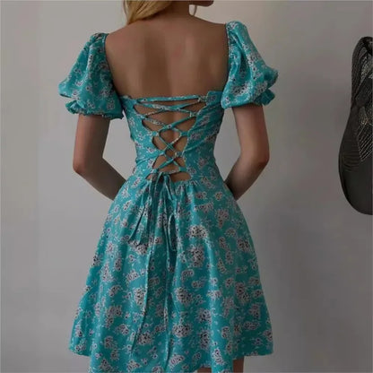 Sexy Floral Print Wrap Floral Dress
