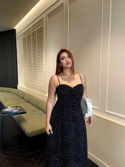 Starry Night Sexy Chic Dress Elegant Black
