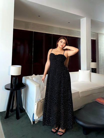 Starry Night Sexy Chic Dress Elegant Black