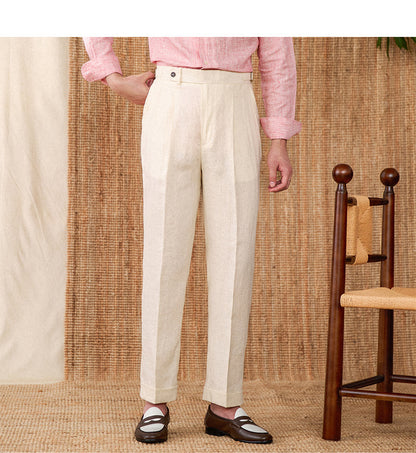 Enrico Pleated Linen Pants