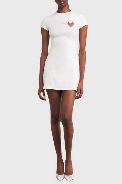 Shalita Heart Mini Dress - White