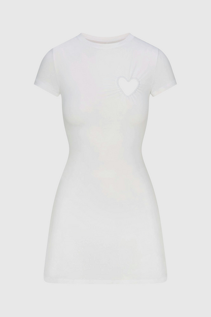 Shalita Heart Mini Dress - White