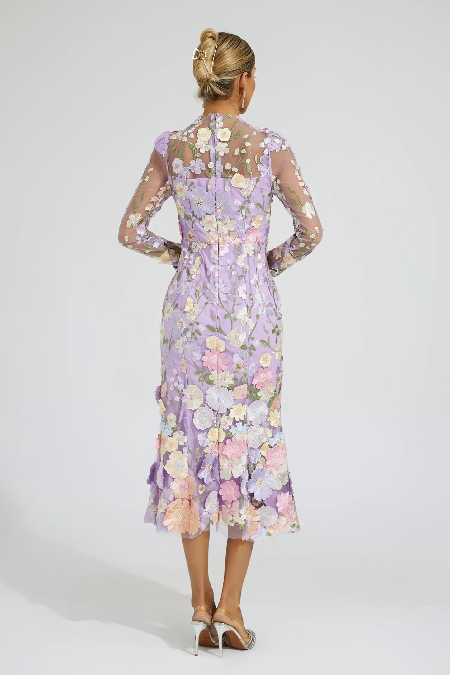 Sherwood Purple Flower Embroidered Dress