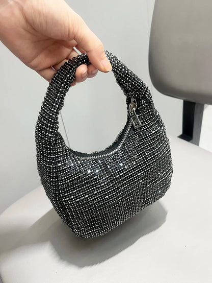 Shiny Crystal Rhinestone Handmade Evening Clutch Purse