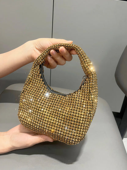 Shiny Crystal Rhinestone Handmade Evening Clutch Purse
