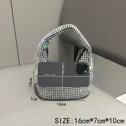 Shiny Crystal Rhinestone Handmade Evening Clutch Purse