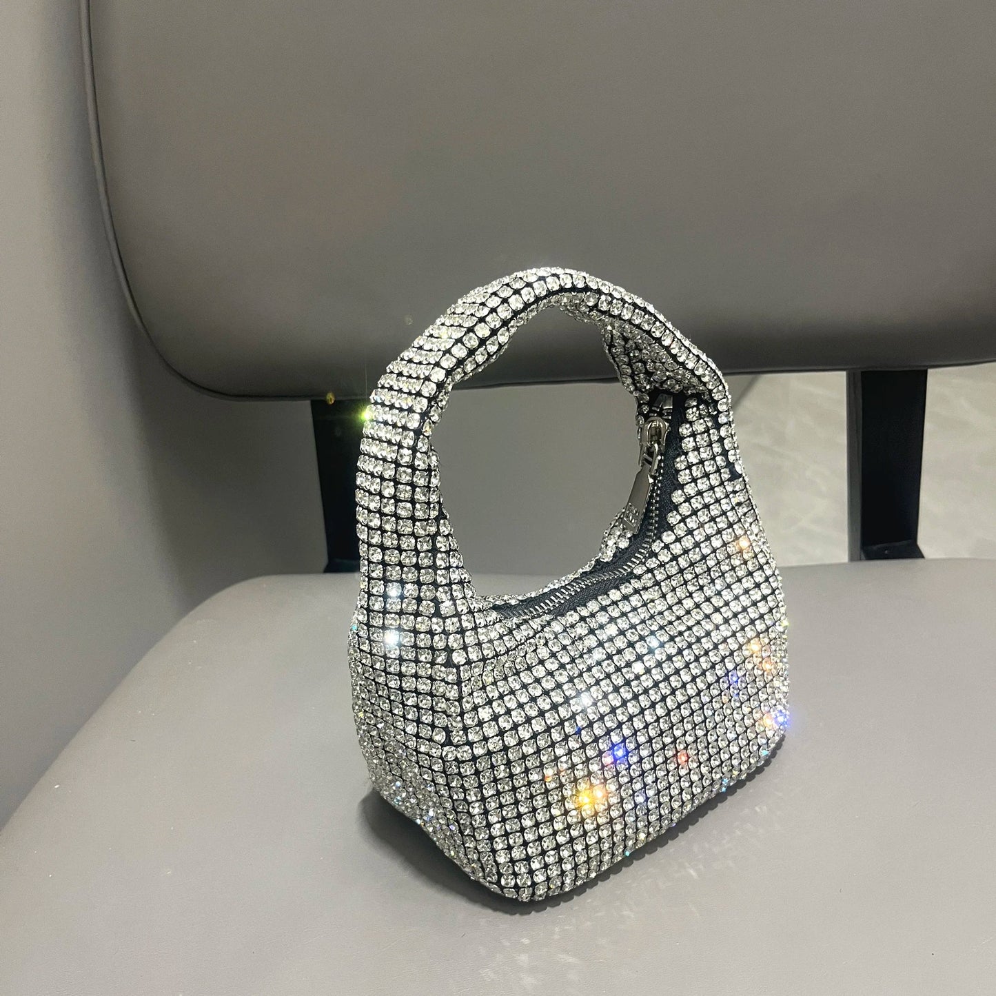 Shiny Crystal Rhinestone Handmade Evening Clutch Purse