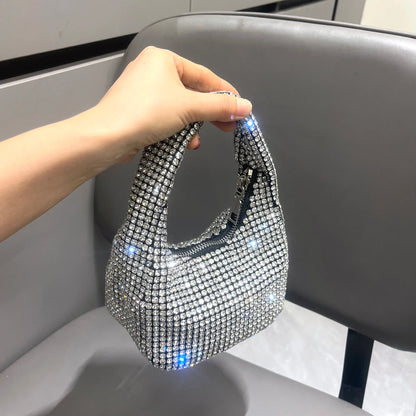 Shiny Crystal Rhinestone Handmade Evening Clutch Purse