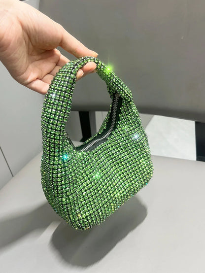 Shiny Crystal Rhinestone Handmade Evening Clutch Purse