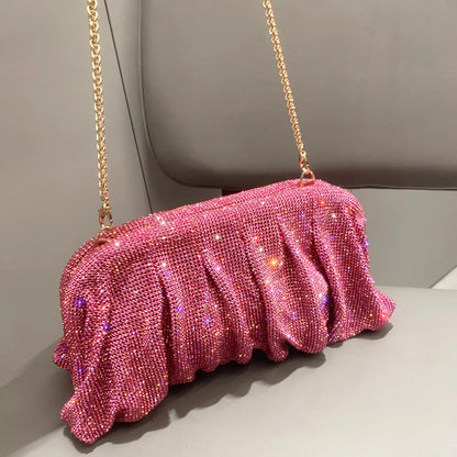 Shiny Rhinestones Handmade Evening Wristlet