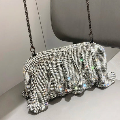 Shiny Rhinestones Handmade Evening Wristlet
