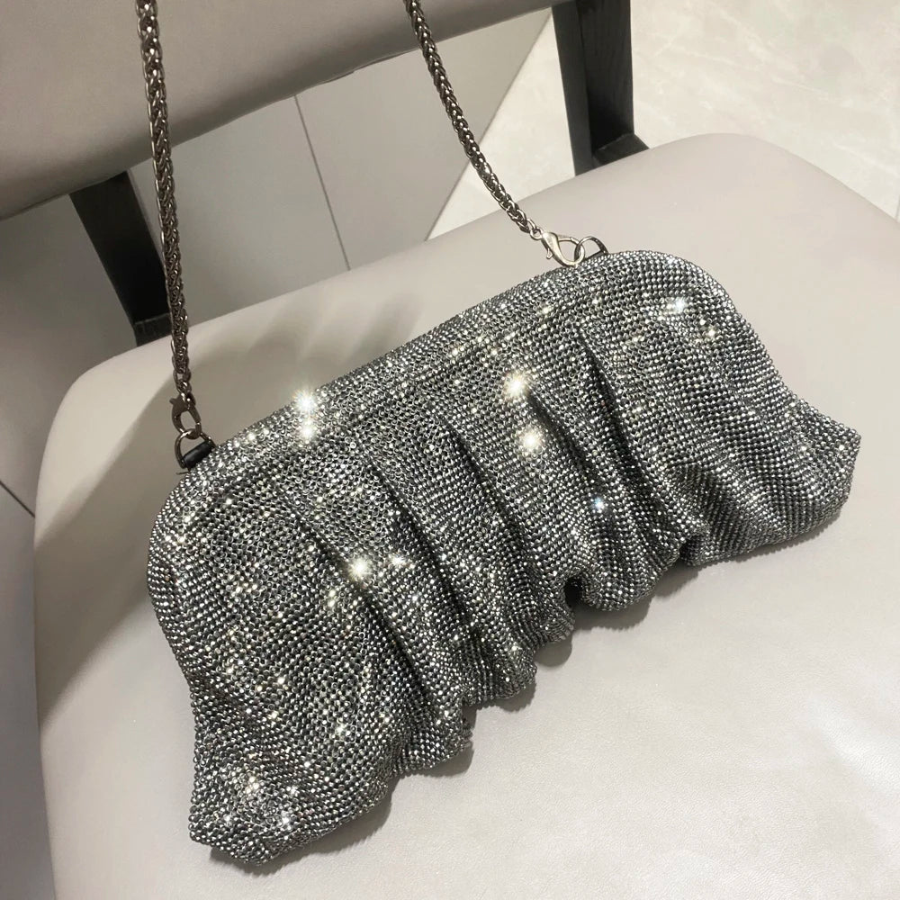Shiny Rhinestones Handmade Evening Wristlet