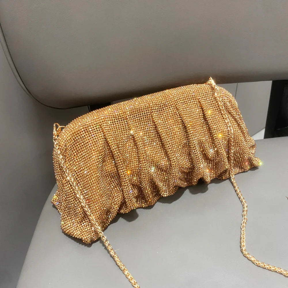 Shiny Rhinestones Handmade Evening Wristlet
