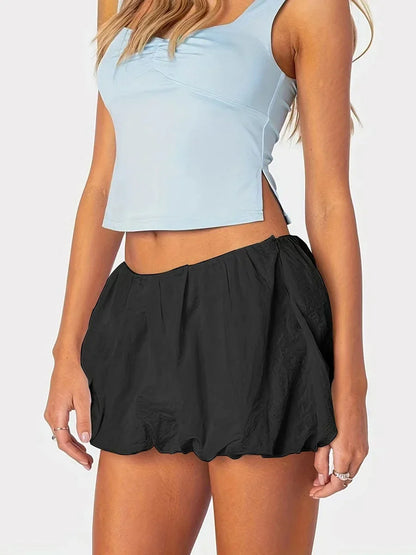 Balloon Layered Pleated Skirt