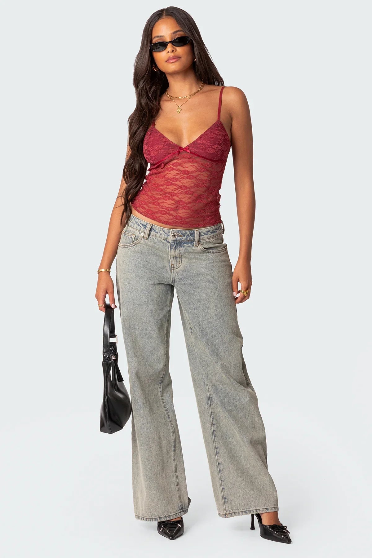 Sila Sheer Lace Tank Top