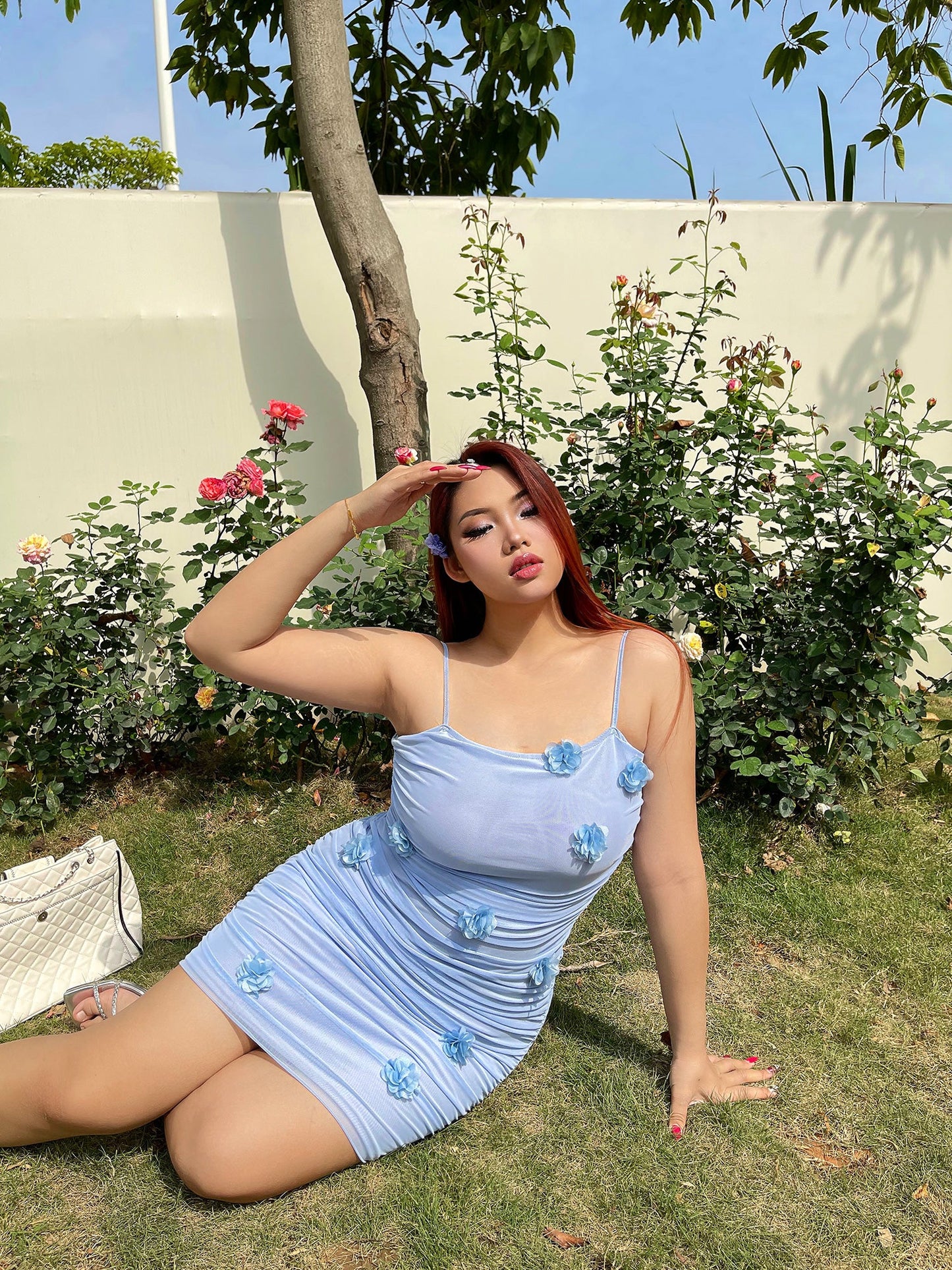 Flower Stretch Bodycon Resort Cami Dress