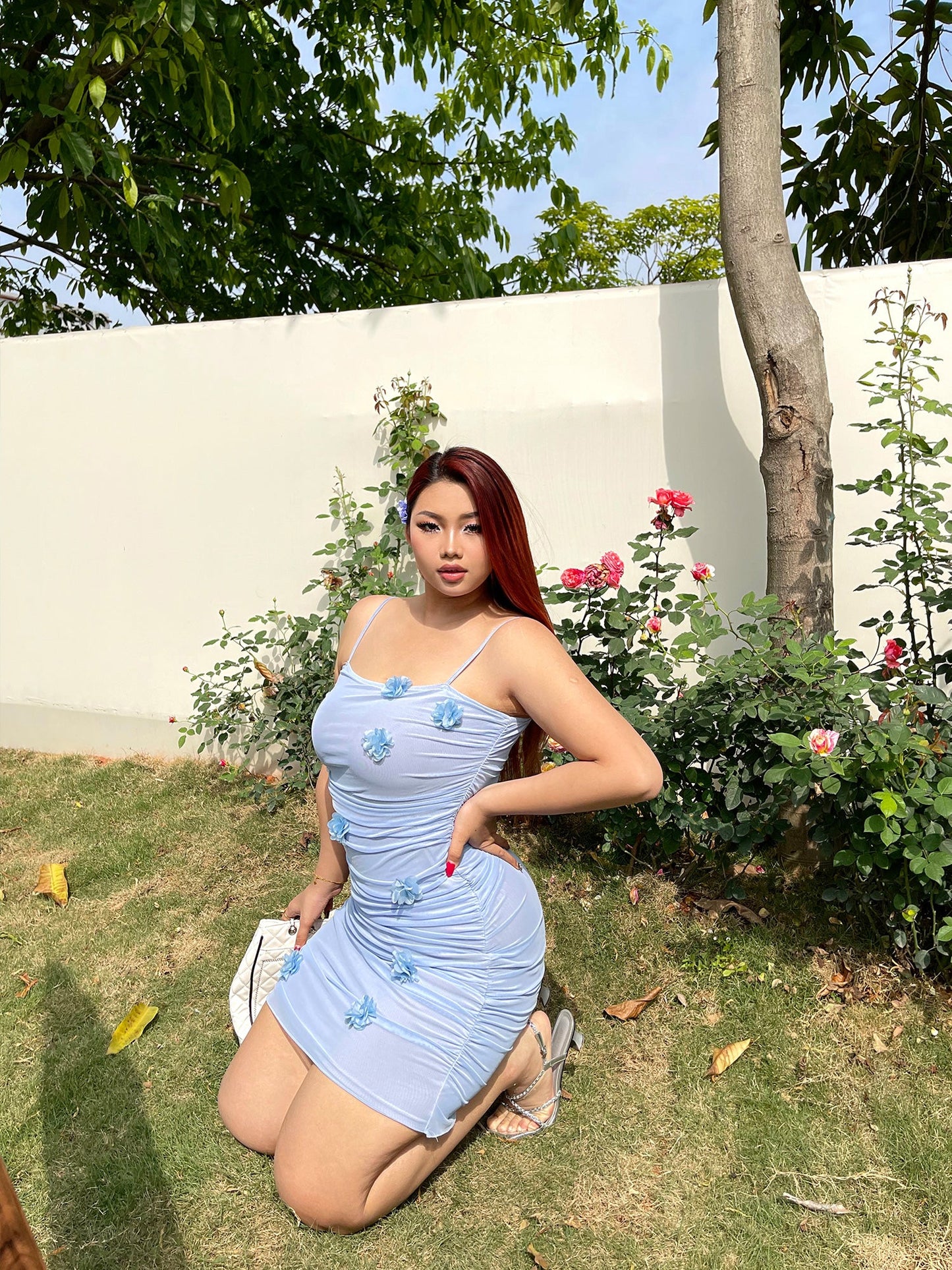 Flower Stretch Bodycon Resort Cami Dress