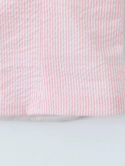 Striped Lace Bow Cami Top & Tied Skort Skirt Coord Set