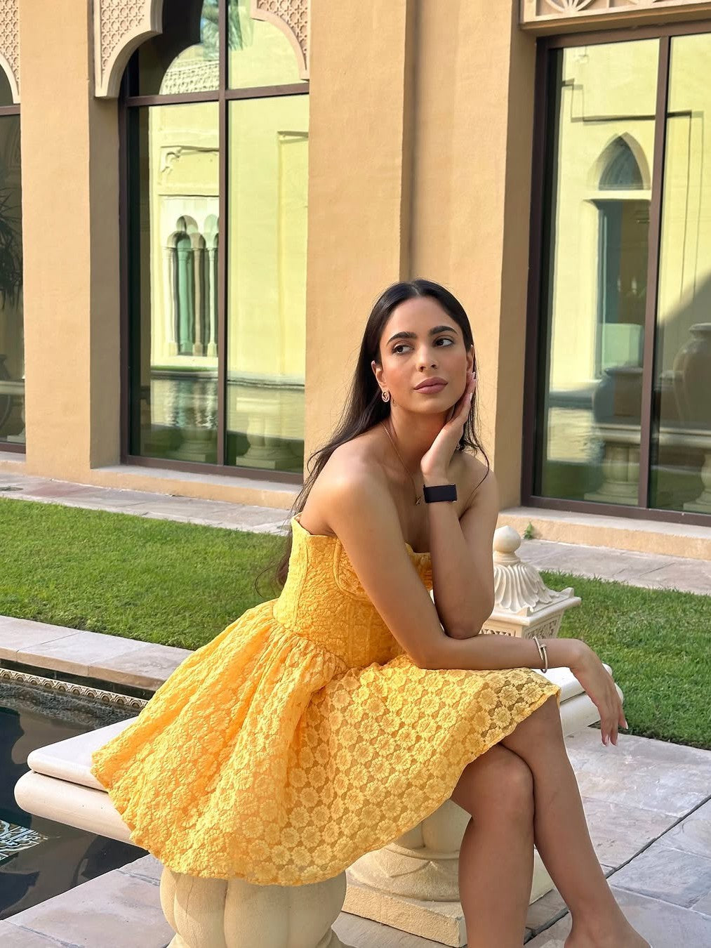 Boning Corset Lace Fit & Flare Short Dress