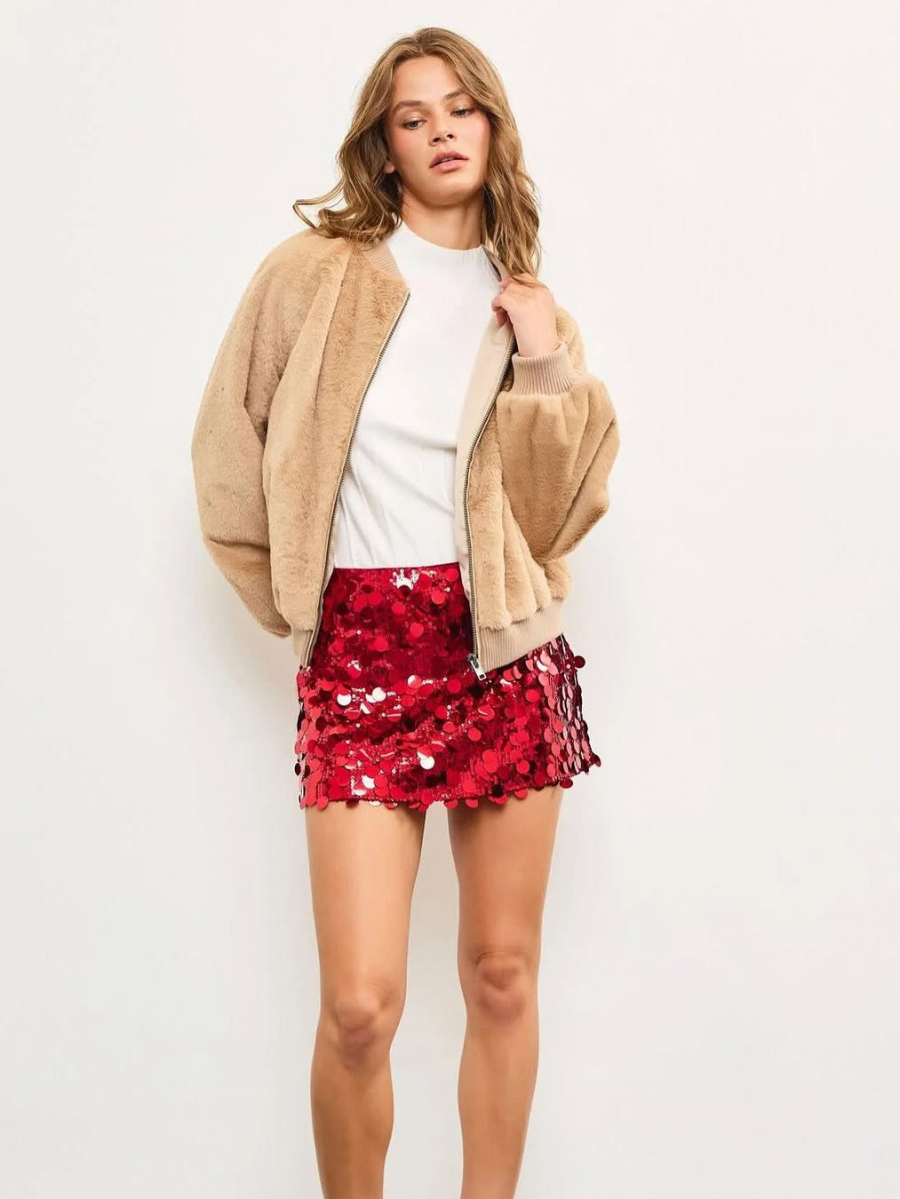 Coin Sequins Mini Skirt