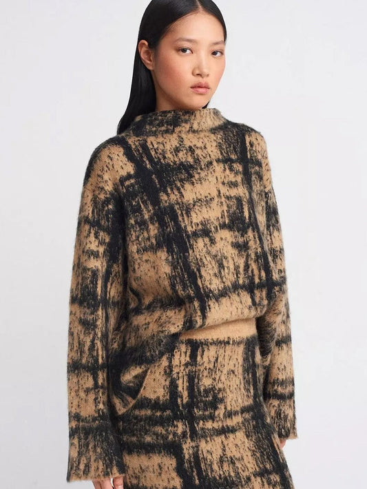 Woolen Sweat Shirt & Skirt Coord Set