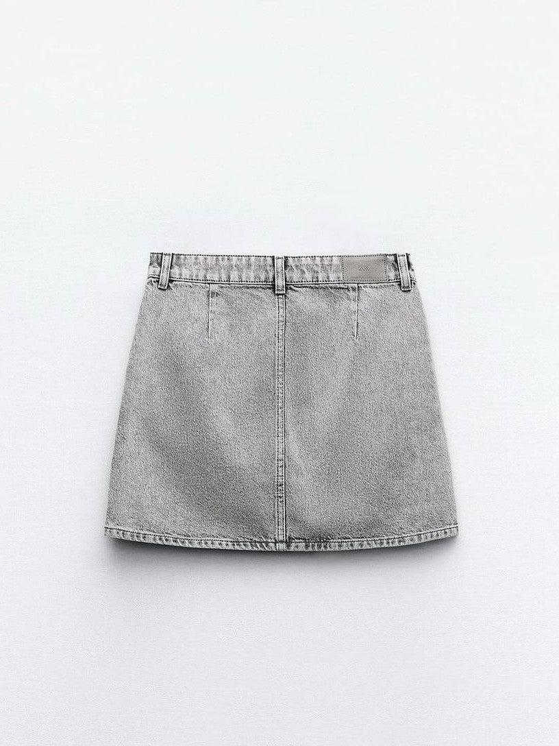 Studded Denim Jacket & Skirt Coord Set