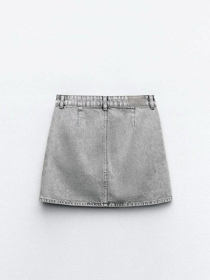 Studded Denim Jacket & Skirt Coord Set