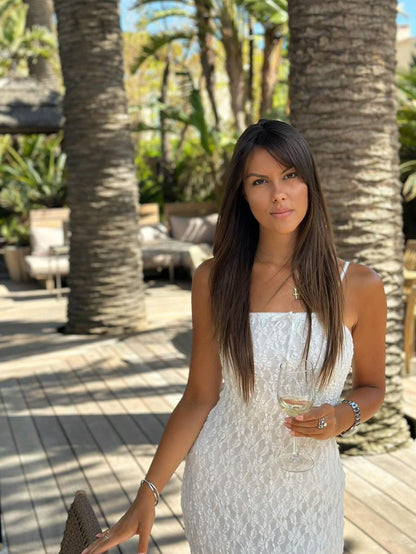 Alyssa Spaghetti Strap Lace Midi Dress