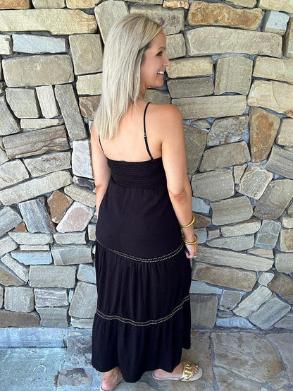 Spaghetti Strap Modal Embroidery Dress