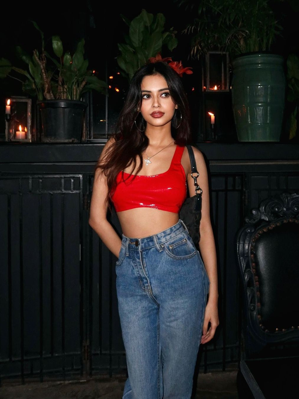PU Leather Crop Tank Top