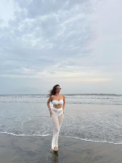 Bralette Top & Crochet Pant Coord Set