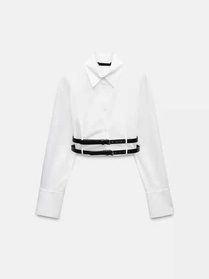 Double Belted Crop Shirt