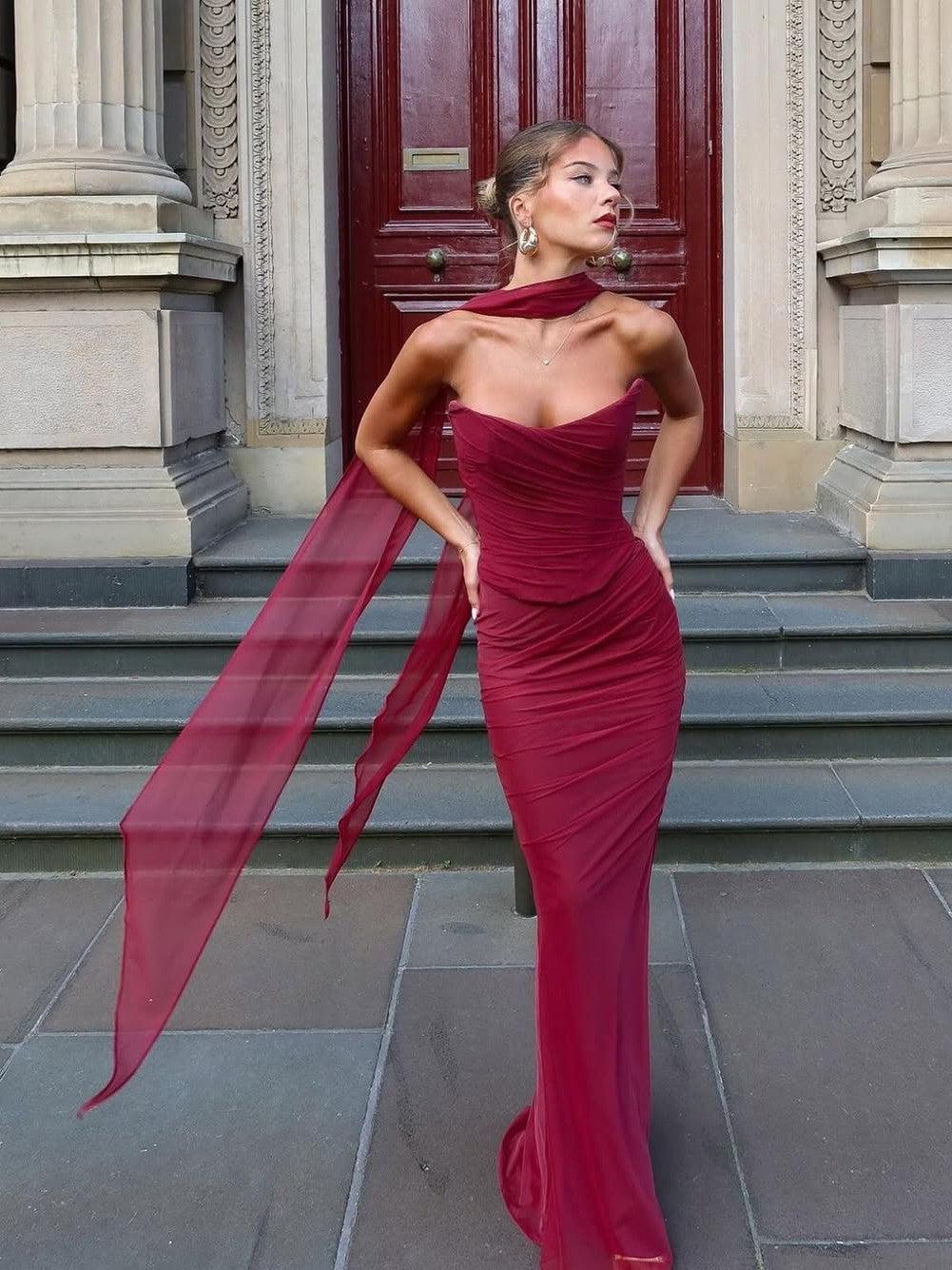 Tube Corset Top & Ruched Skirt Coord Set