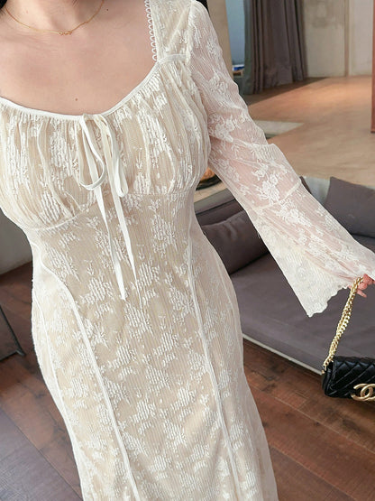 Soft Knit Lace Mermaid Dress Plus-Size