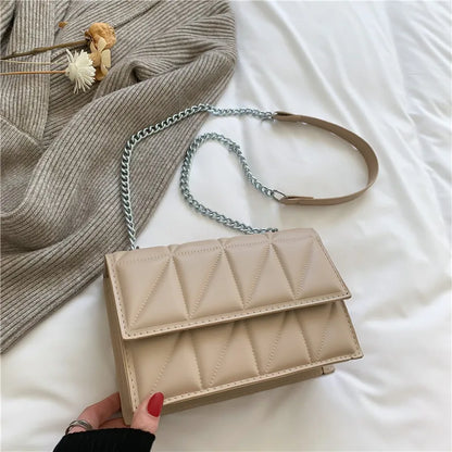 Chain Strap Flap Embroidery Crossbody