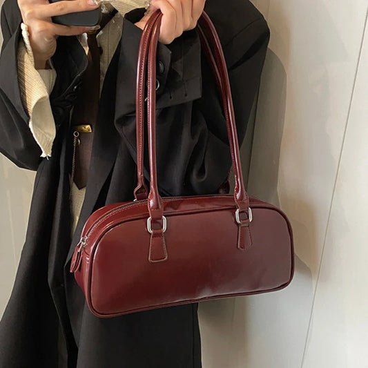 Spring Retro PU Leather Underarm Shoulder Bag