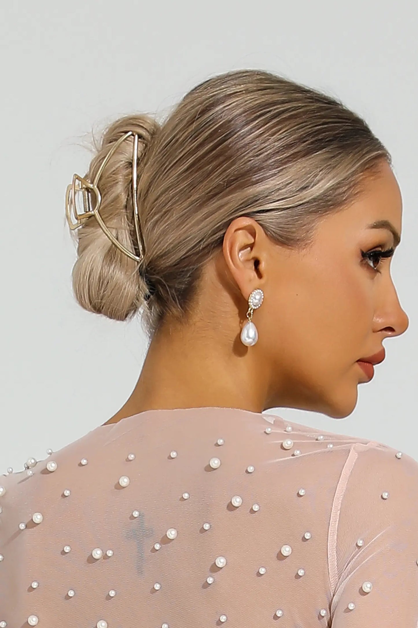Spencer White Pear Earrings