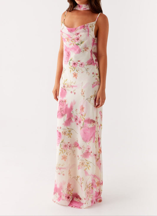 Orsola Maxi Dress - Ivory Floral Print