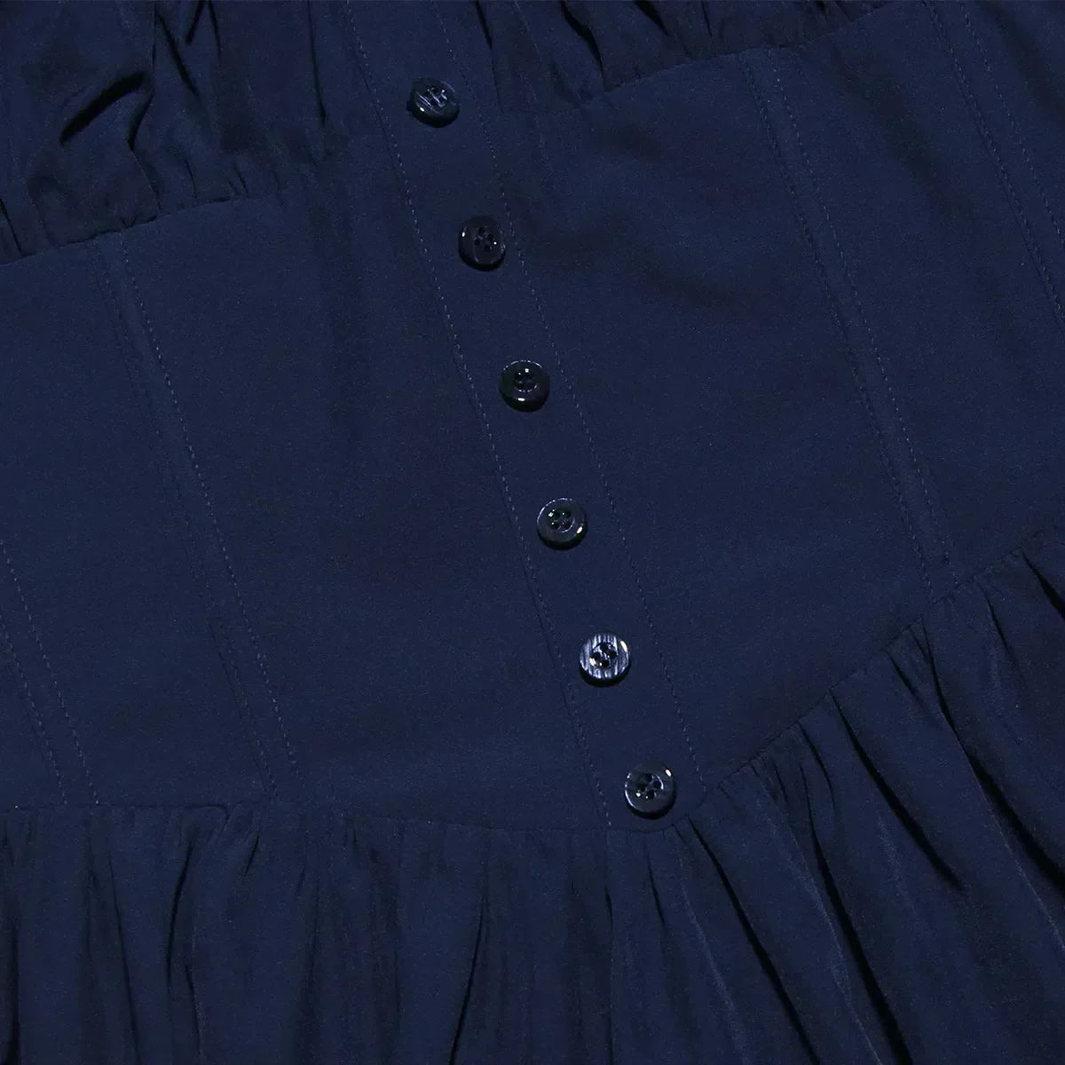 Ruched Bust Button Front Puff Sleeve Corset Fit and Flare Mini Dress
