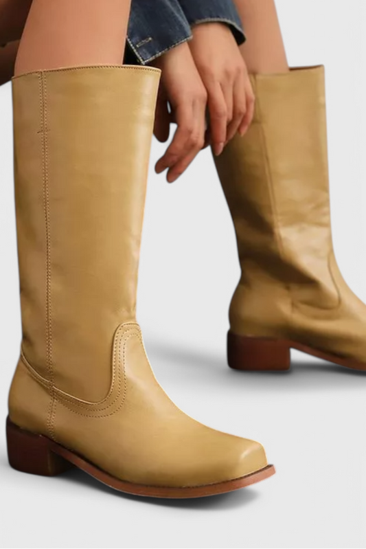 The Wren — Leather Knee-High Cowboy Boots