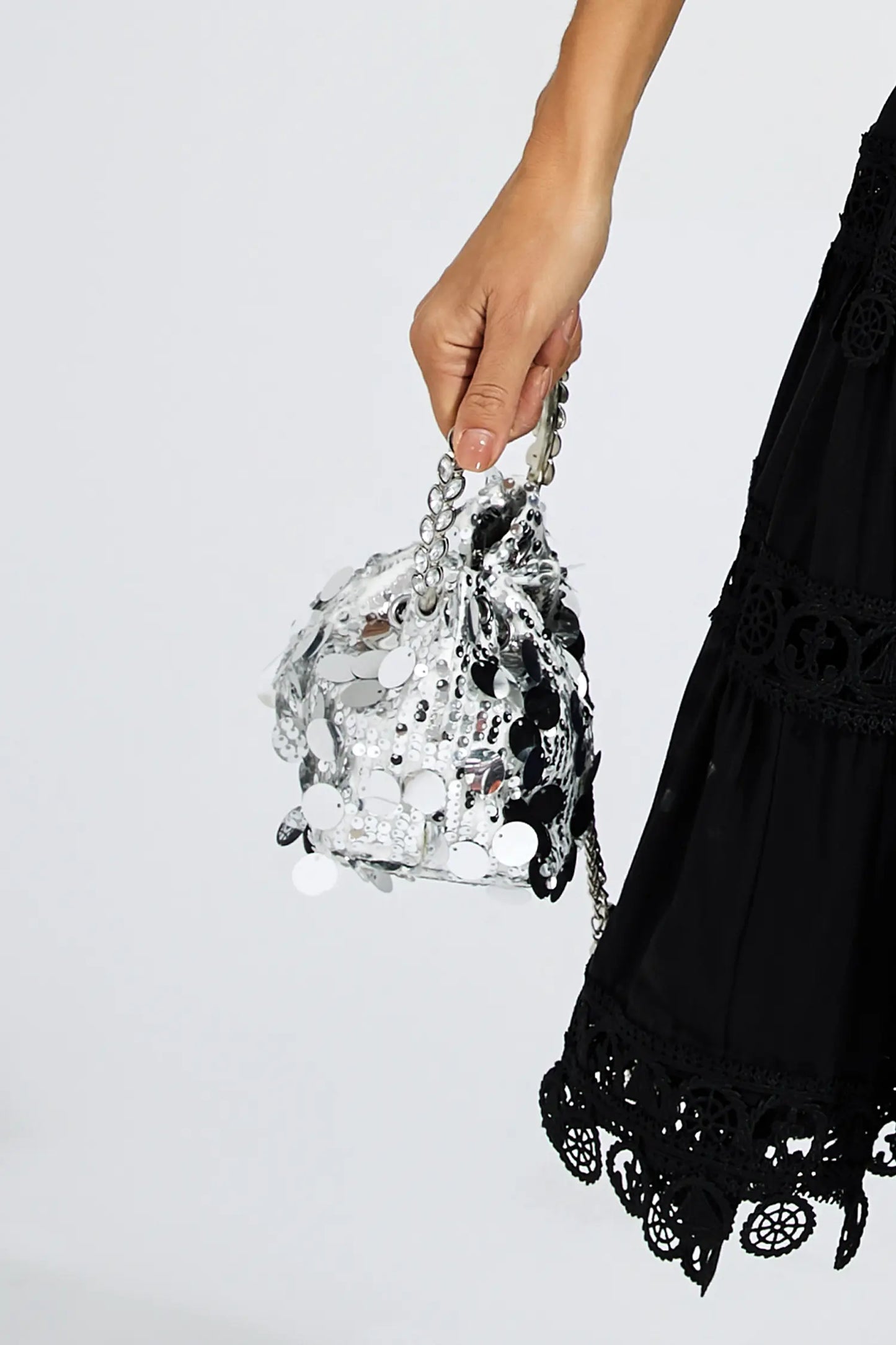 Steward Silver Sequins Bag