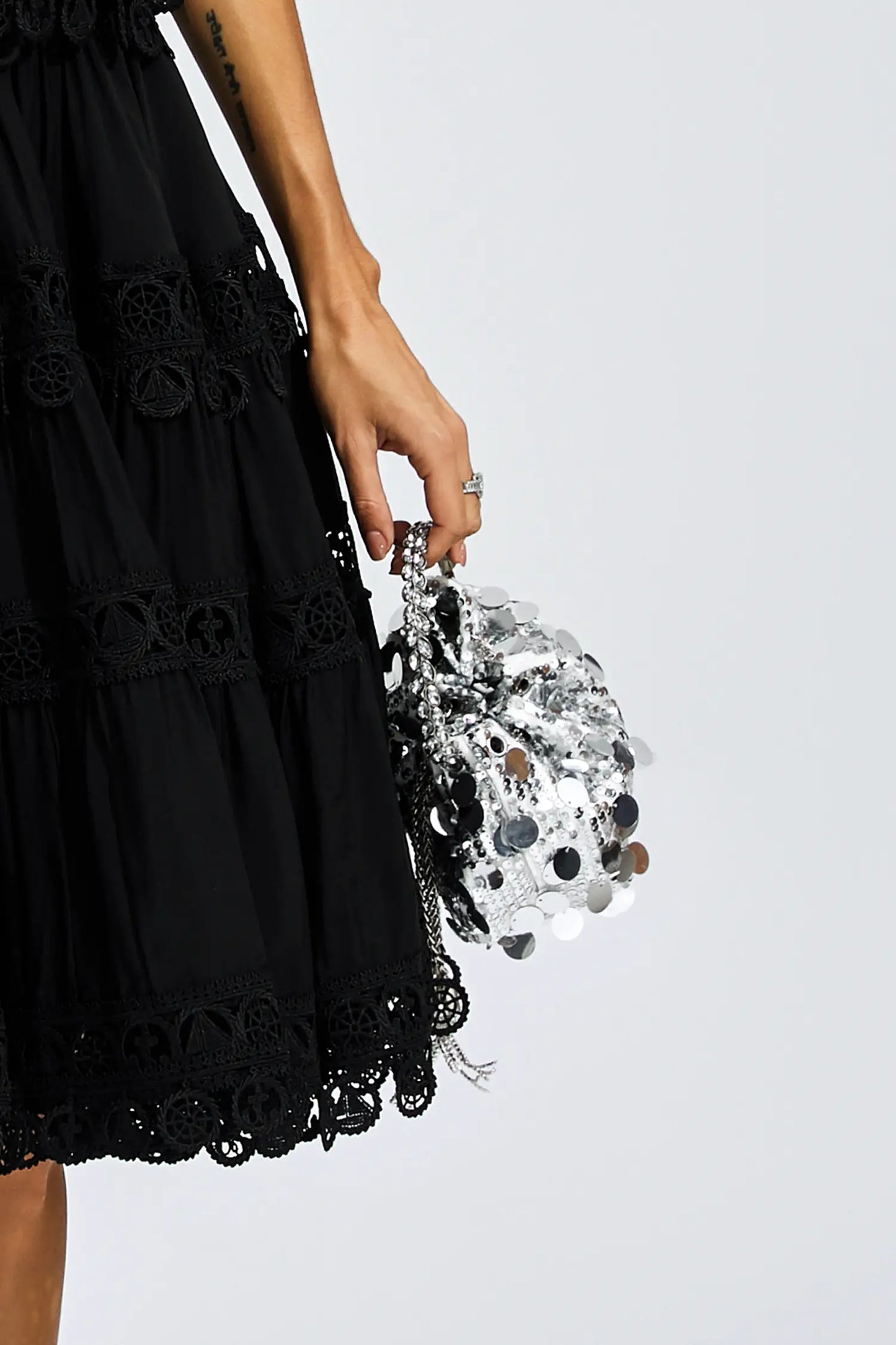 Steward Silver Sequins Bag