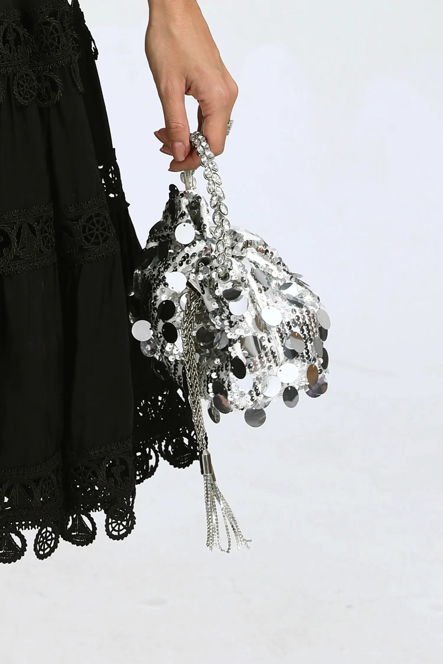 Steward Silver Sequins Bag