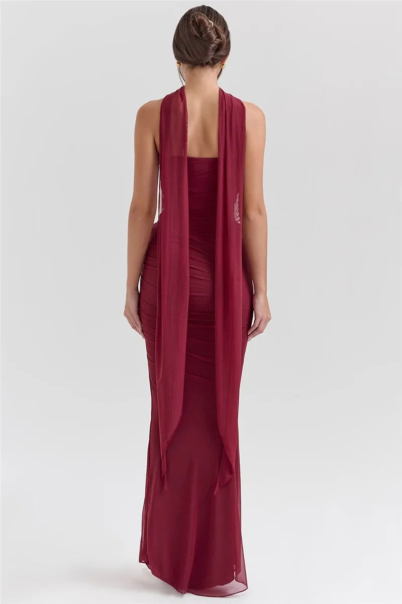 Strapless Corset Top & Maxi Skirt Two Piece Set
