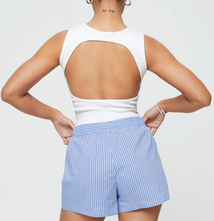 Stylish Women's Striped Shorts – Comfortable Fit with Elastic Waistband