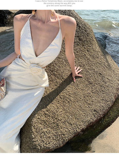 Sultry Cutout Halter Dress Elegant Beach & Birthday Party Fit