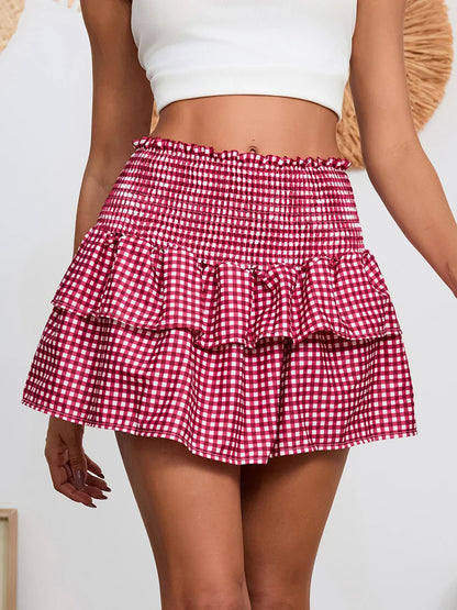 Plaid Vintage Sweet Waist Skirt